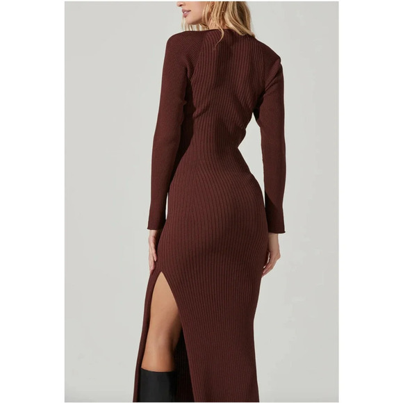 Astr Brown Midi Dress - Picture 3 of 13